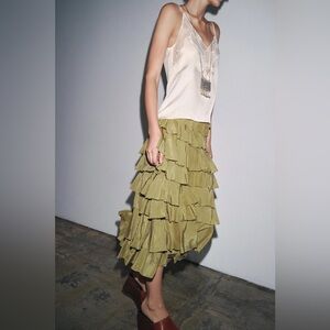 ZW COLLECTION RUFFLED MIDI SKIRT SIZE S ,M, L NWT